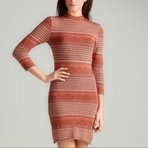 Free People | 70's Boho Groovy Knit  100% Cotton Bodycon Mini Dress - Size M